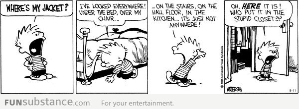 Classic Calvin & Hobbs - Where is My Jacket?