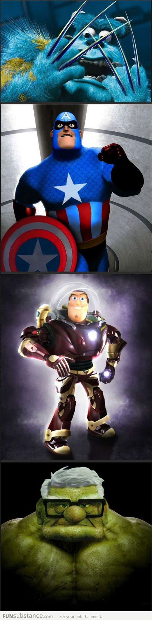 Pixar-Marvel Mashups