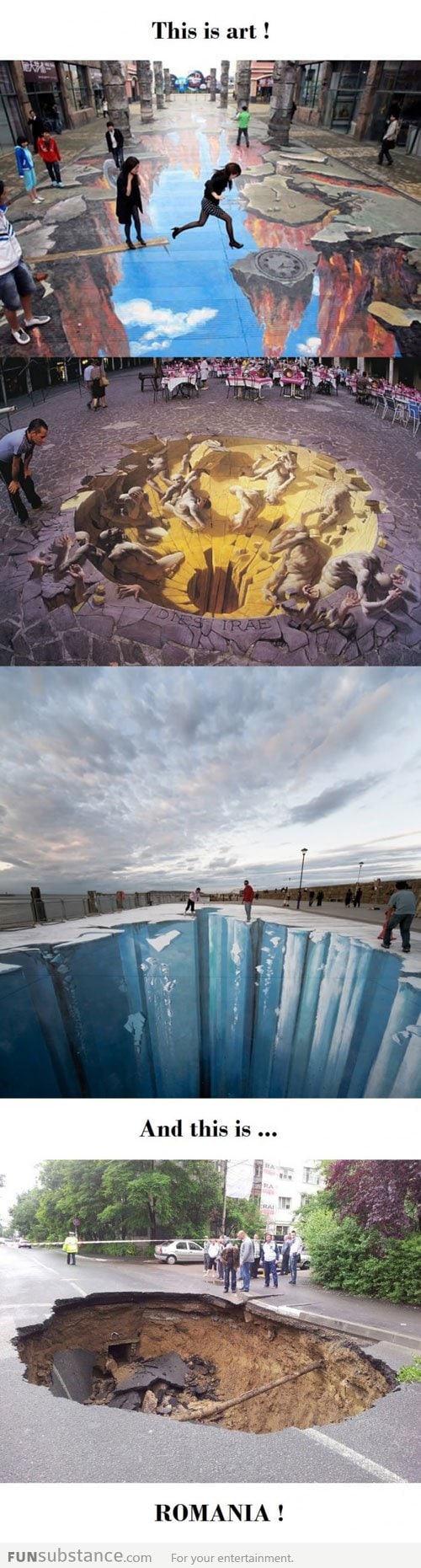 Very realistic 3D street art...