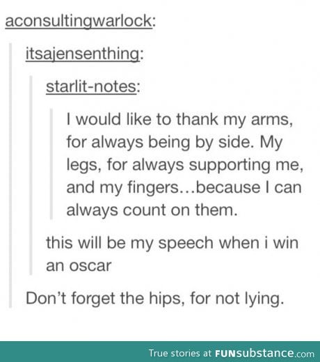 Thanks, body parts