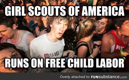 While buying girl scout cookies