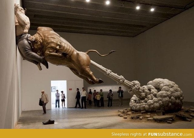 Flying bull art