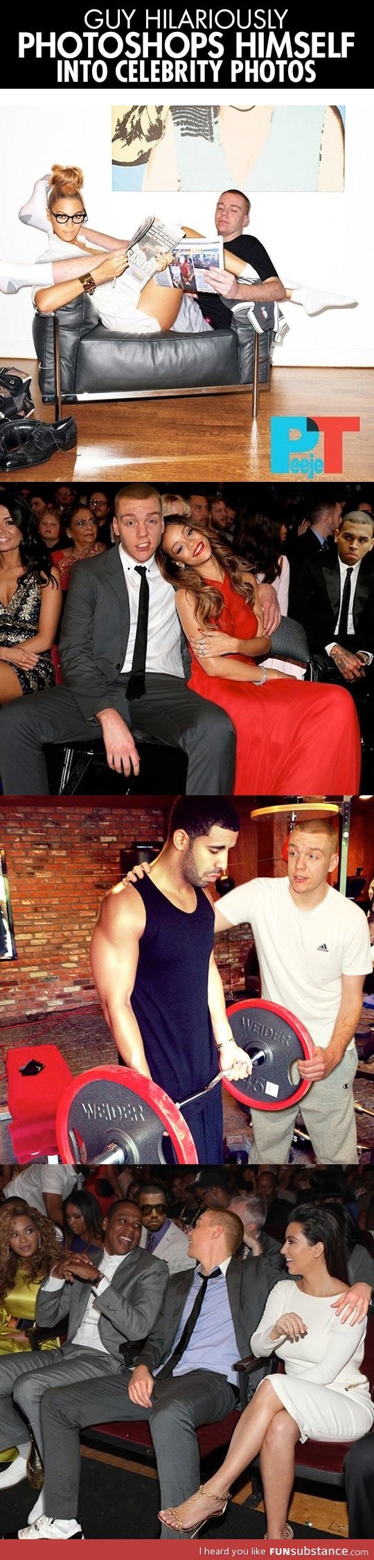 Guy photoshops himself into celebrity photos