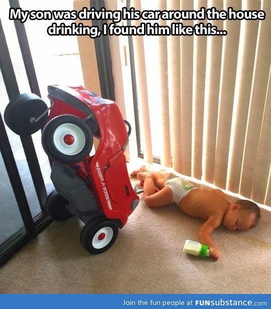 Baby caught drink driving