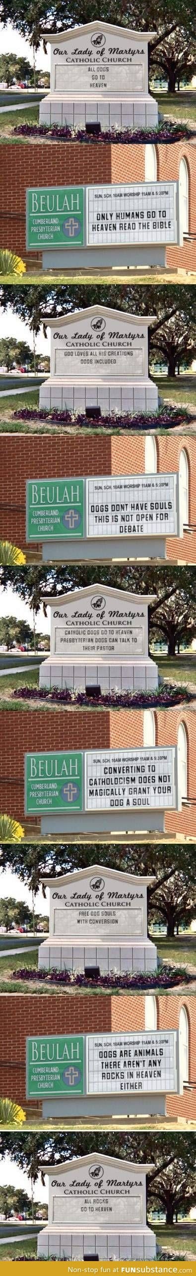 Church Sign Fight