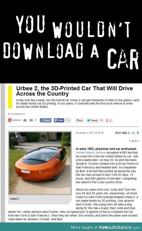 You wouldn't download a car