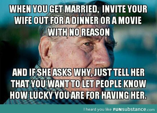 My grandpa said this today at breakfast. My grandma blushed