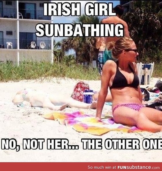 Irish girl sunbathing