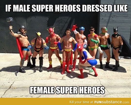 What If Male Superheroes Dressed Like Female Superheroes?