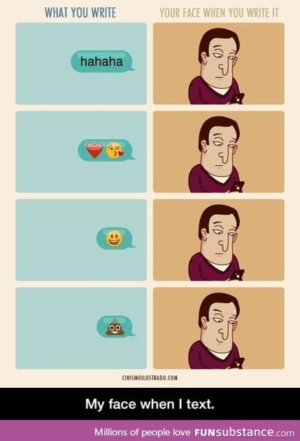 My face when I text