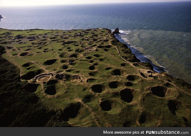 The bombardment pointe du hoc or ground zero during normandy