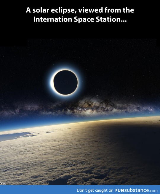 A solar eclipse from space