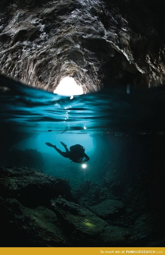 Underwater cave exploration