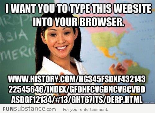 Scumbag teacher with long URLs