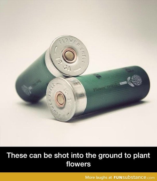 Using shotgun shells to plant flowers