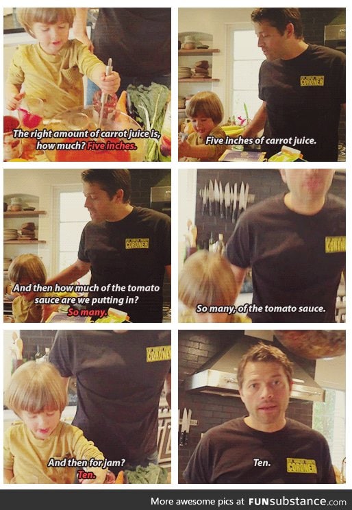 Measurements by Misha Collins' son