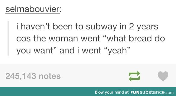 Haven't been to the subway in 2 years