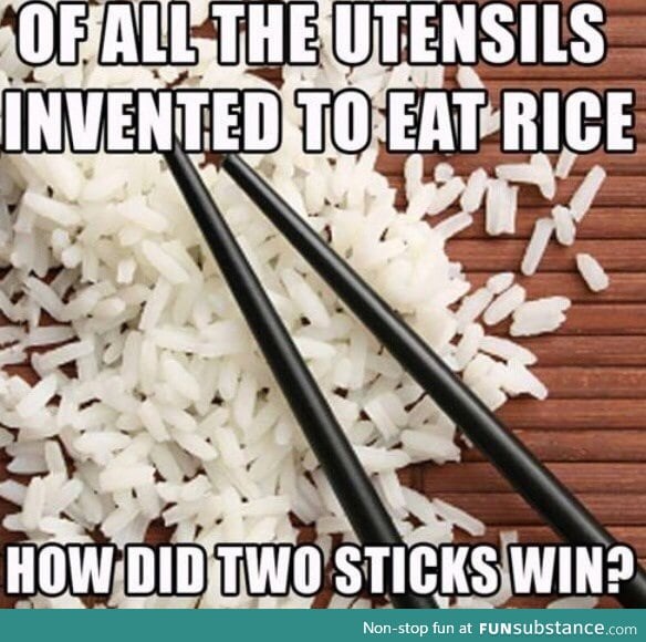 Chopsticks and rice