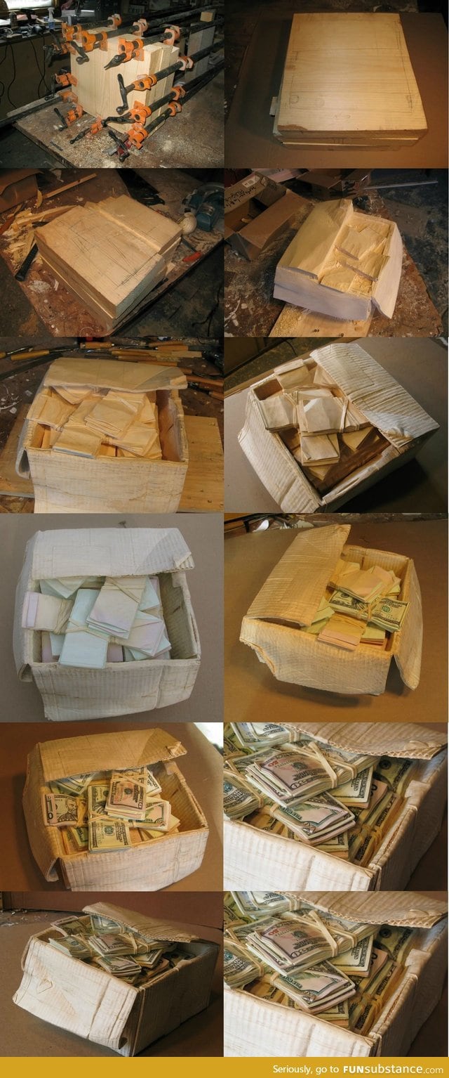 How artist Randall Rosenthal turns a block of wood into a box full of cash