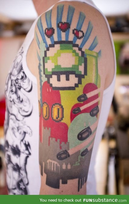 Cool Super Mario tattoo