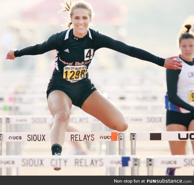 Overly photogenic hurdler