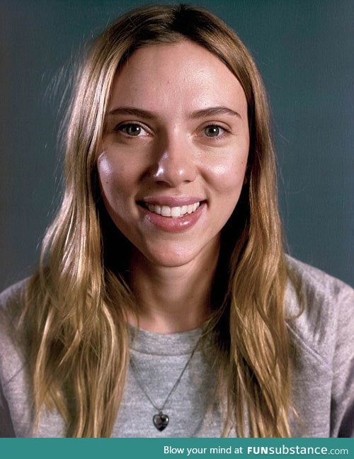 Scarlett Johansson with no makeup for Vanity Fair