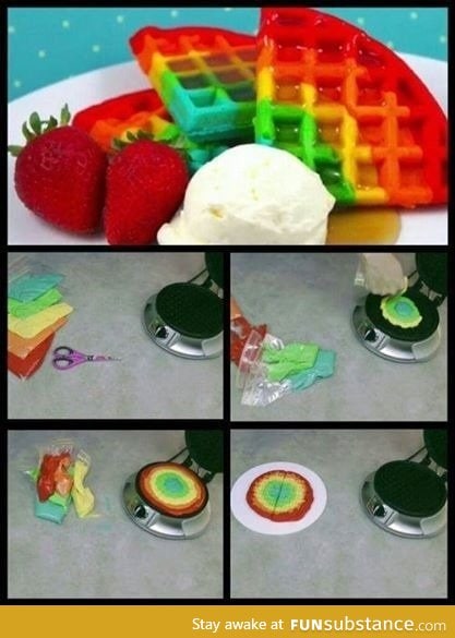 Rainbow Waffles