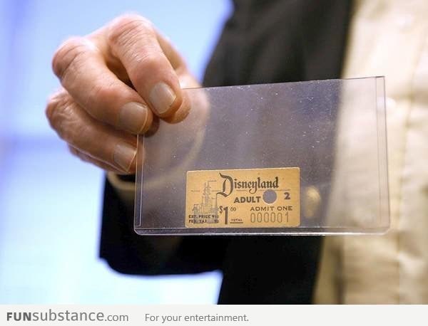 First Disneyland admission ticket ever sold