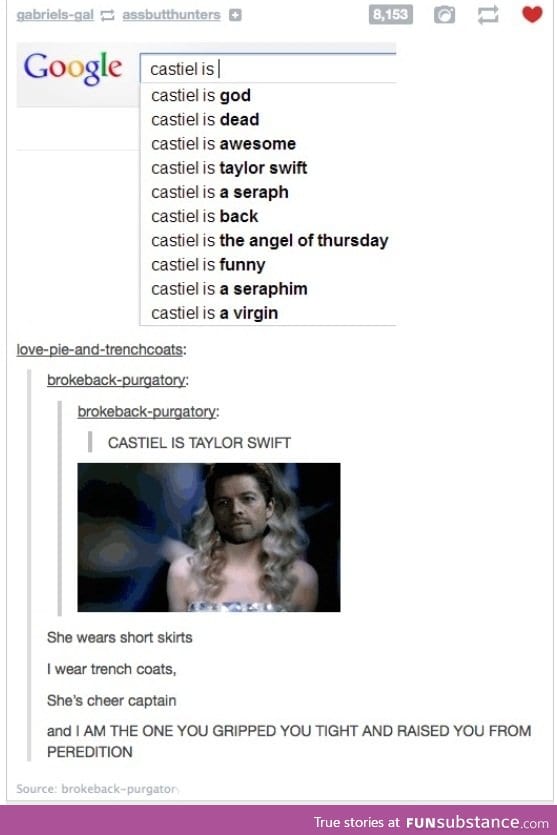 Cas is Taylor Swift