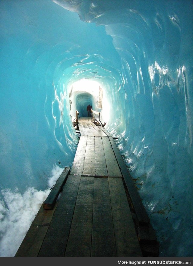 Tunnel through the Rhone Glacier