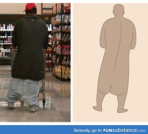 His pants be saggin'....