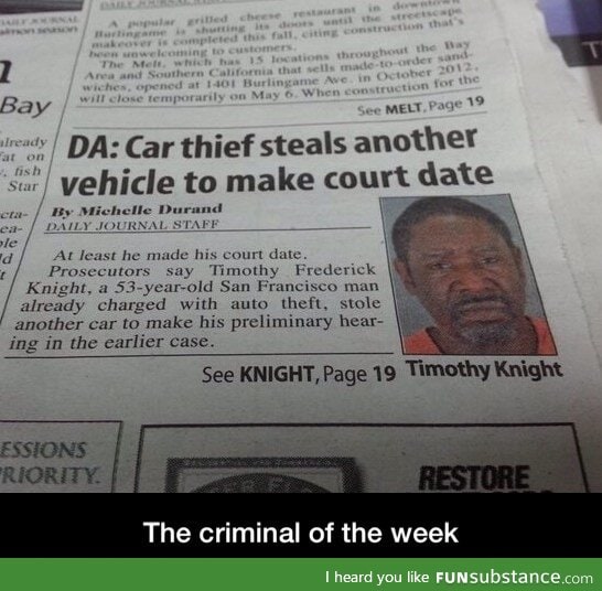 Criminal of the week