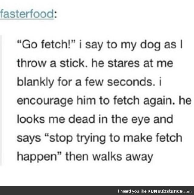 Stop trying to make fetch happen!