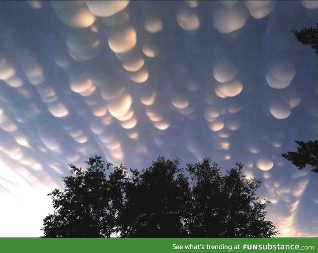 Mammatus clouds over Saskatchewan, Canada