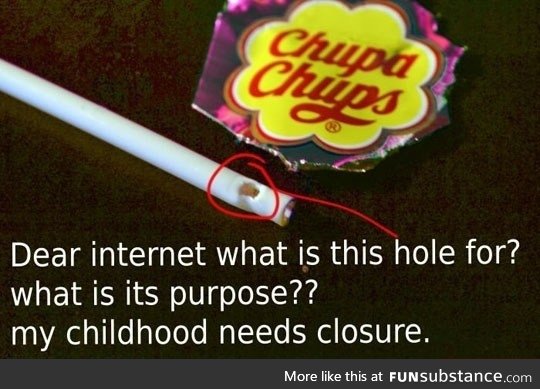 Lollipop stick hole