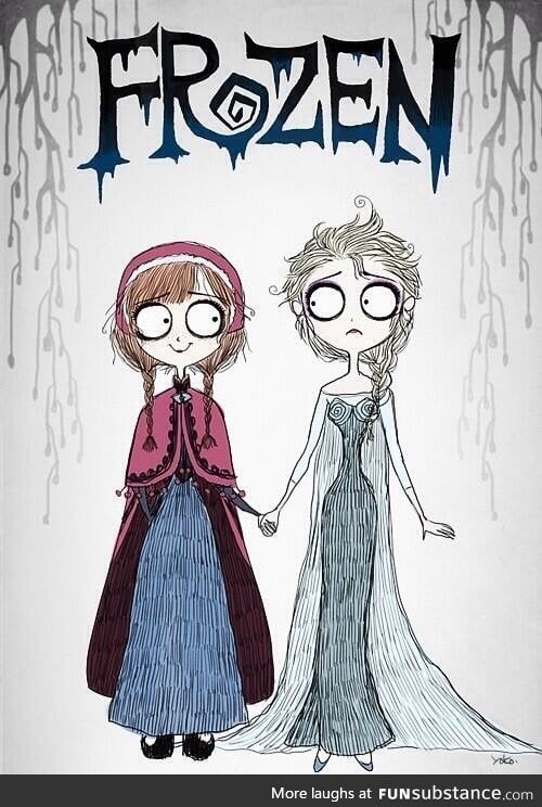 What Frozen would look like if it was made by Tim Burton