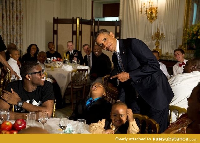 President Obama caught a kid sleeping