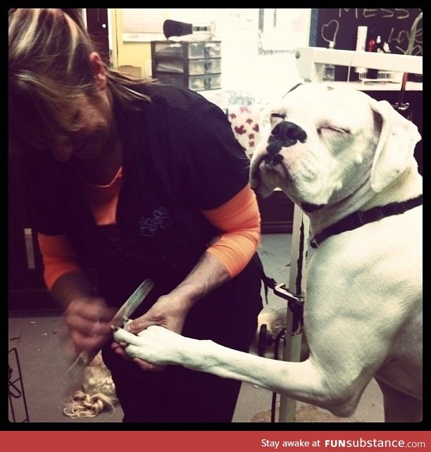 He loves getting his nails done. Ahhh yiss