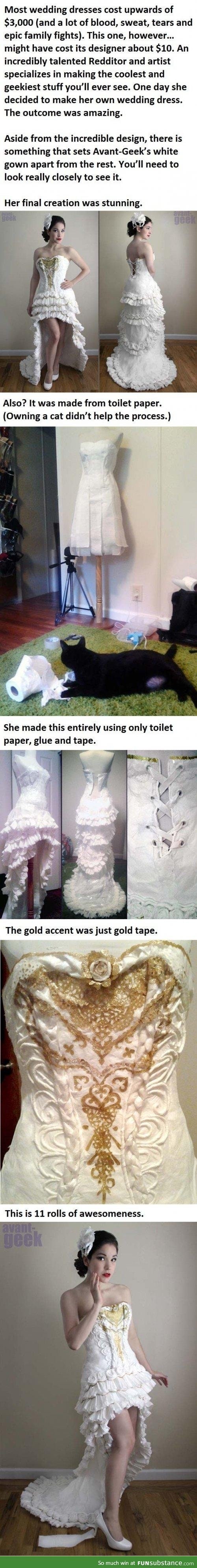 Toilet paper wedding dress