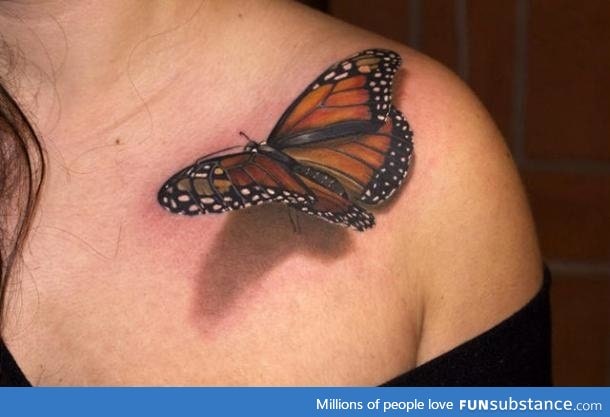 3d butterfly tattoo