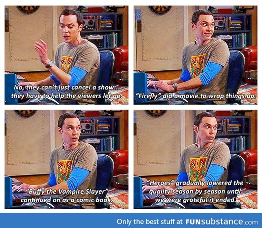 Sheldon explaining fandom life