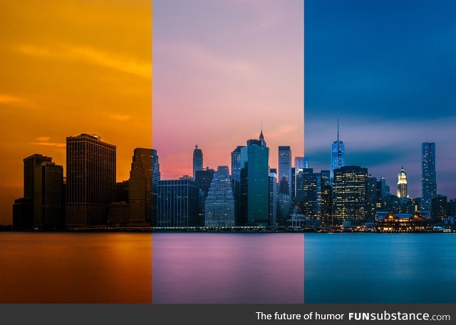 Three pics of NYC taken ten minutes apart