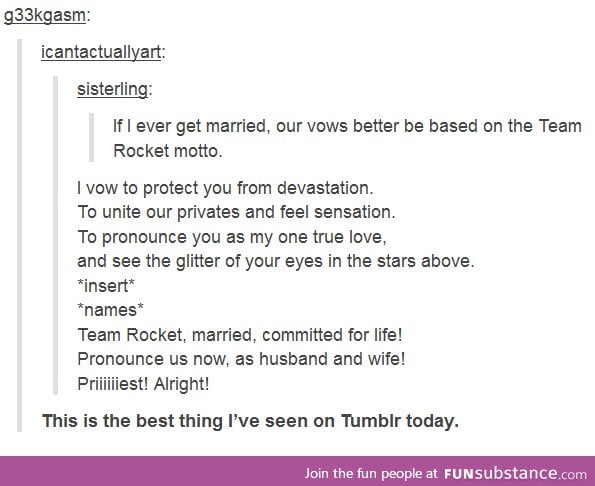 Team Rocket Wedding Vows