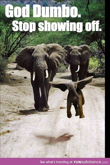 Ugh, Dumbo's got his trunk stuck up his ass.