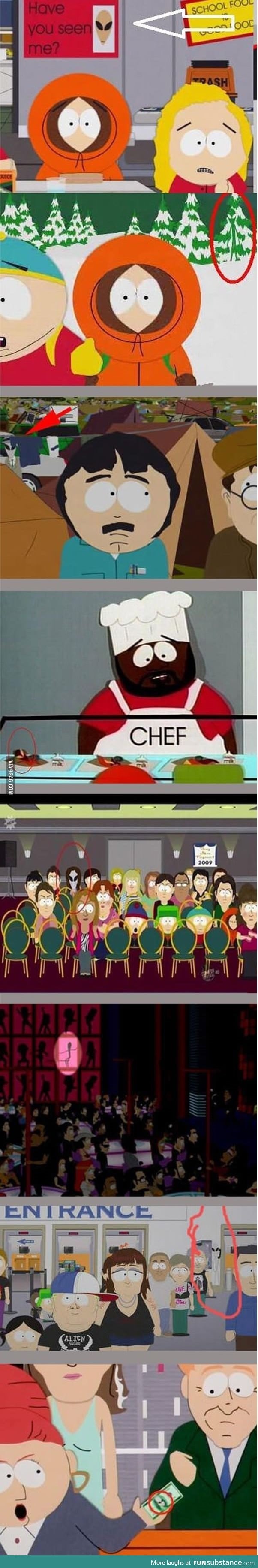 Hidden aliens in South Park