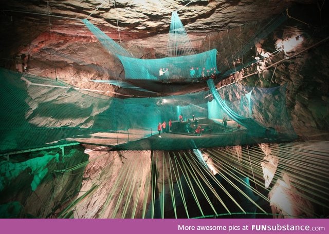 World’s largest underground trampoline