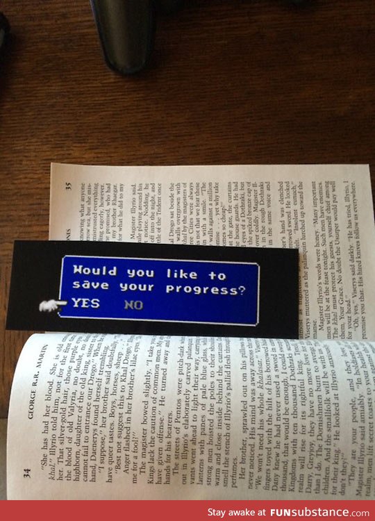 An amazing bookmark for gamers