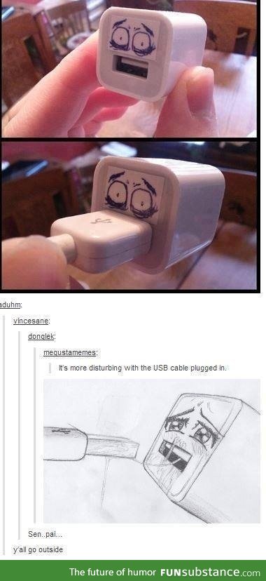 Disturbing usb plug