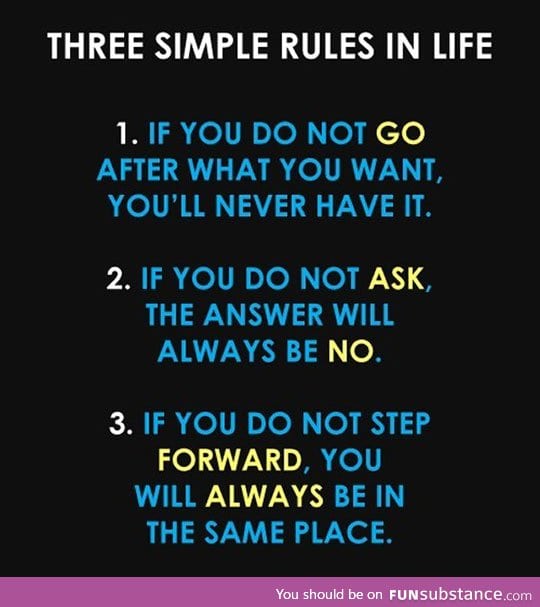 Three simple rules in life