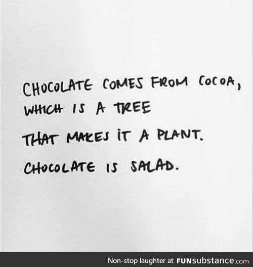 Chocolate=Salad